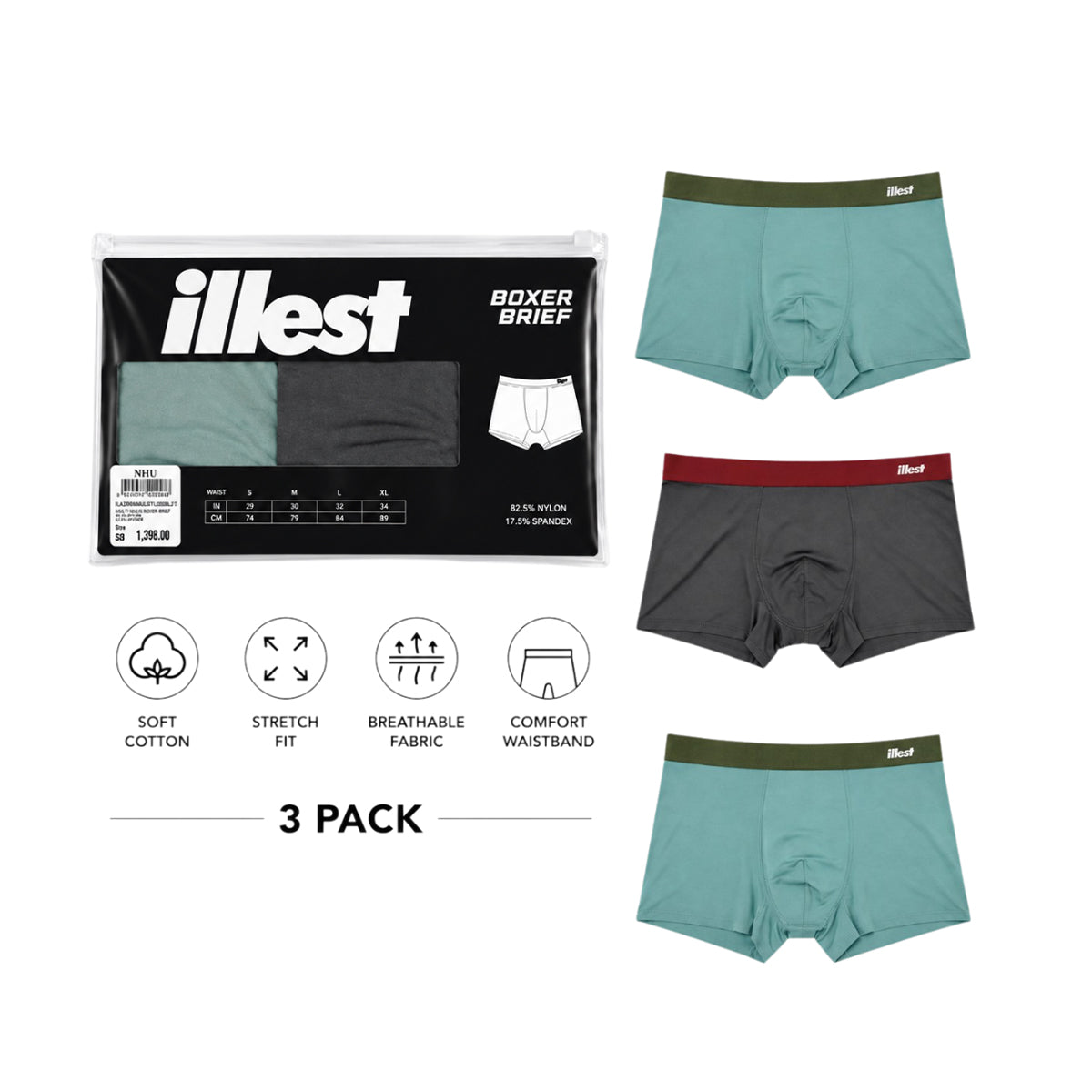 Nylon Seamless Mens Boxers