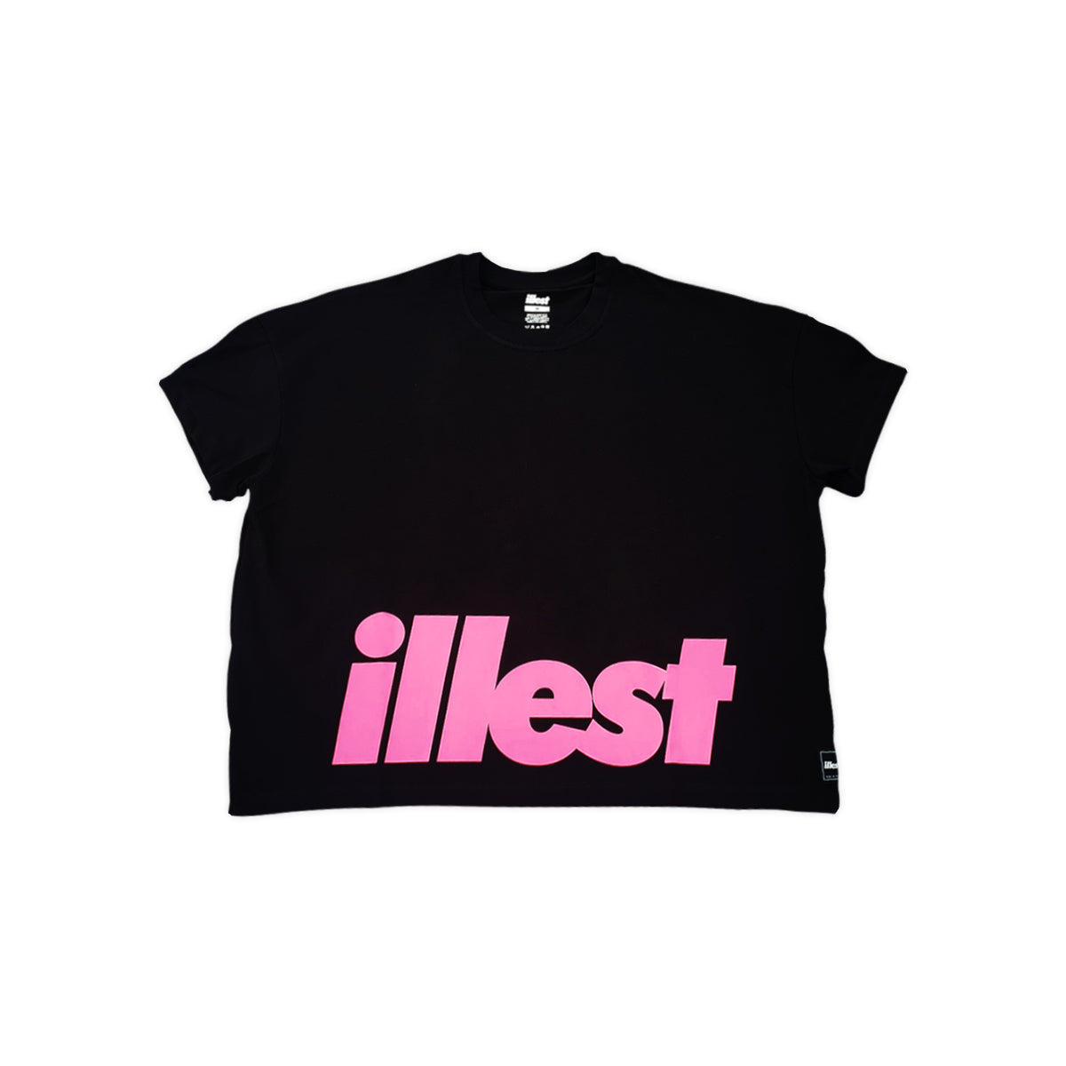 Womens Hot Pink Block  Crop Tee Crop