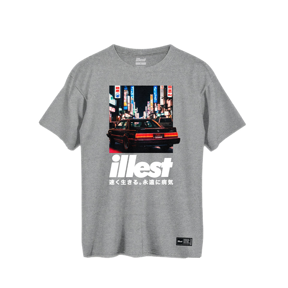 Neon Night Tee - Heather Grey