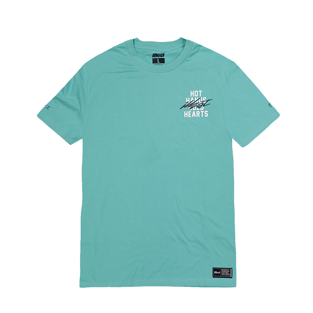 HOT HANDS COLD HEARTS TEAL SHORTS SLEEVES TEE